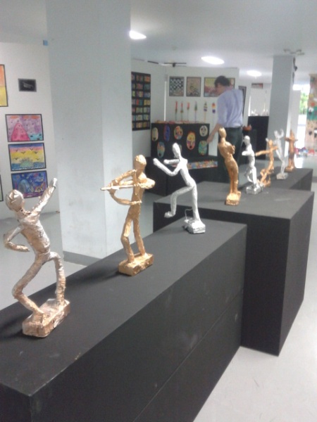 Year 9's Papier Mache Sculptures inspired by Alberto Giacometti's 