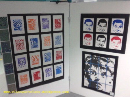 More Primary 6 Display, this time with their Lino Cut Prints and Pop Art Portraits.